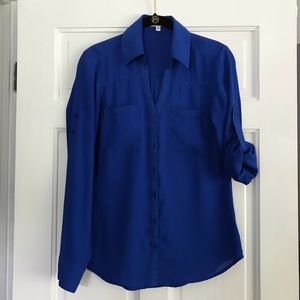 Express Royal Blue Portofino Shirt Size S